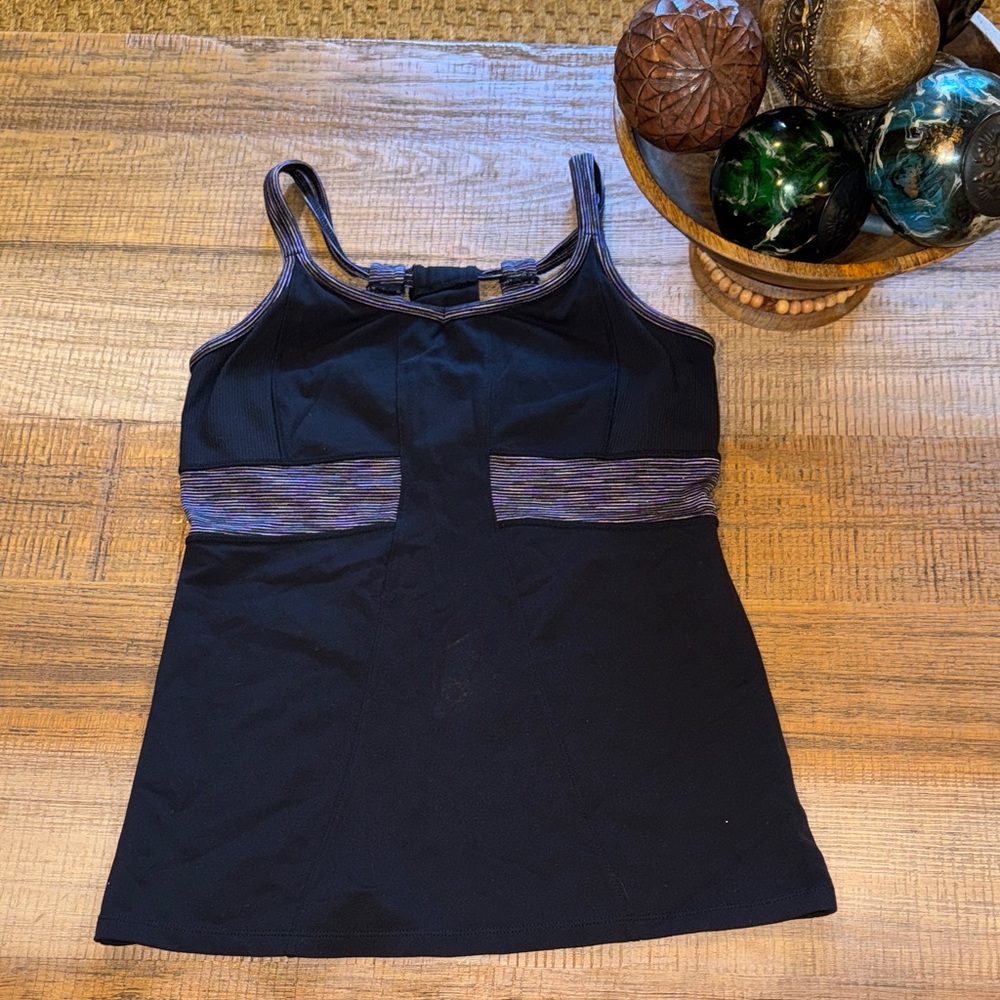 ATHLETA - Black Women's Tank Top with Purple Accent
